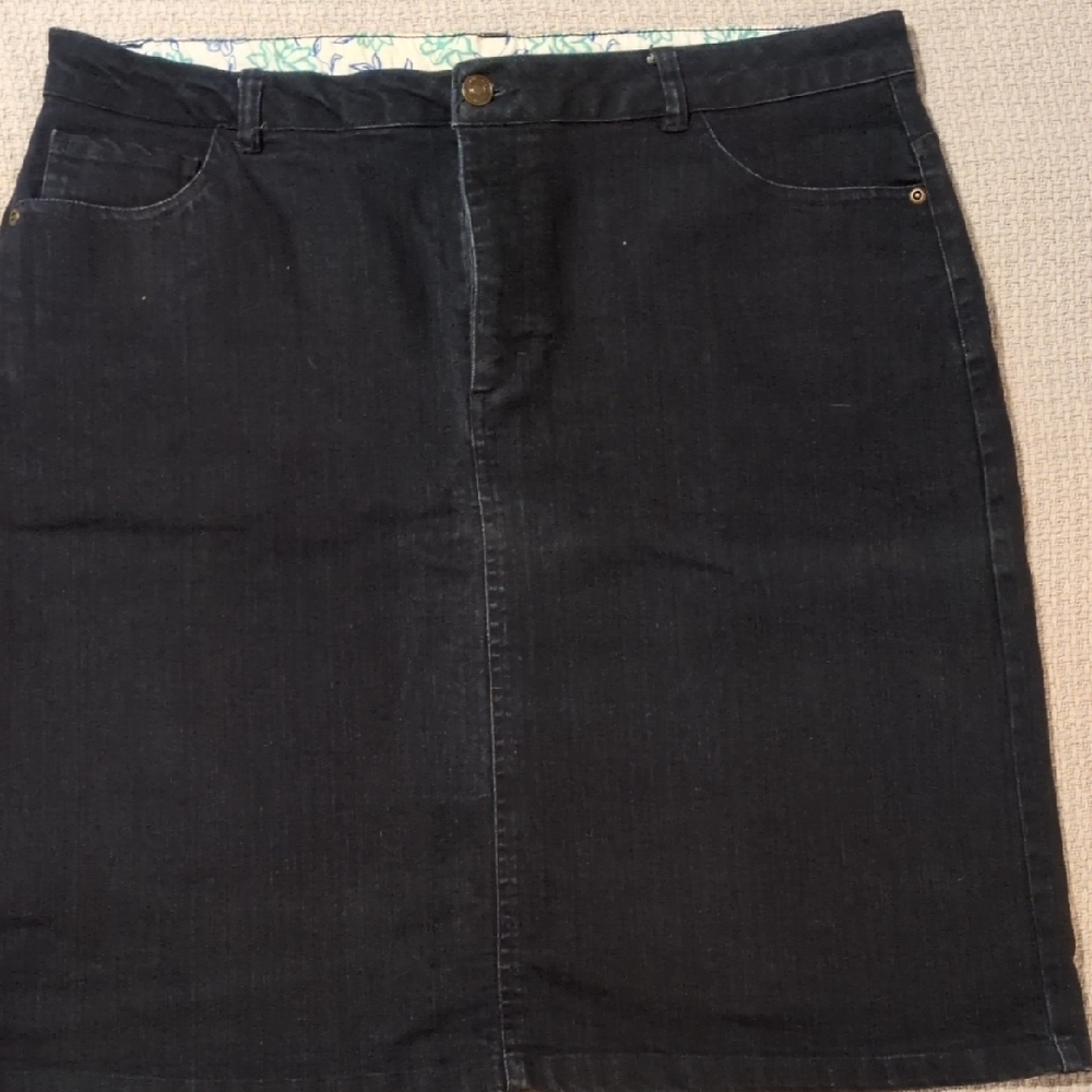 Classic Black Denim Skirt